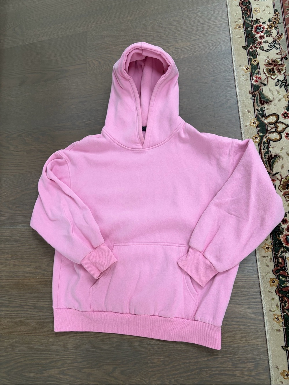 Cozy Solid Pink Pullover Hoodie